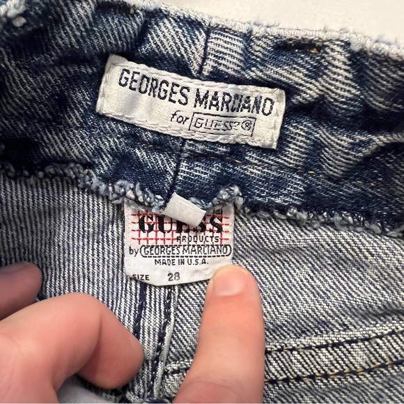 Guess vintage 80s acid wash cut off jean shorts size 28 - Picture 5 of 7